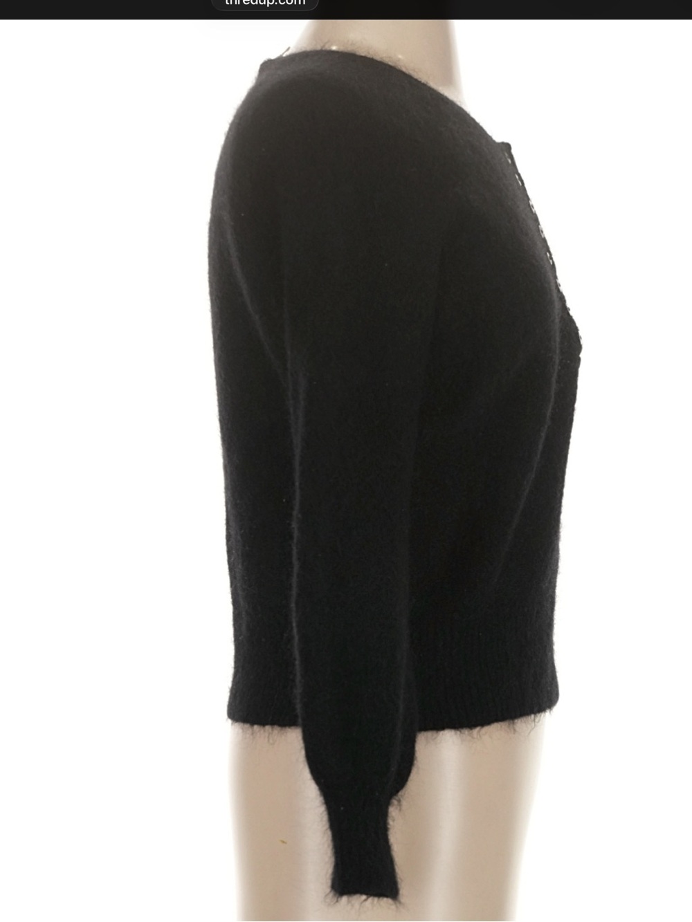 Sezane Leon Jumper Black half button mohair sweater Size XS - Picture 4 of 10